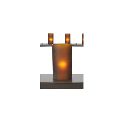 Loxley 36 Light 72" Wide Pillar Candle Style Chandelier with Amber Glass Shades - Timeless Bronze Finish