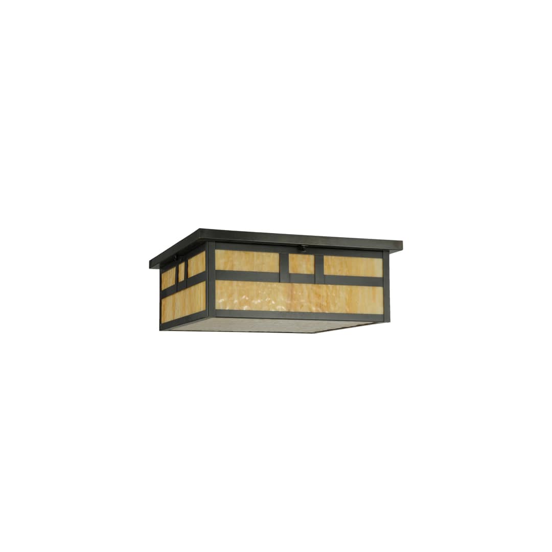 Hyde Park Double Bar Mission 4 Light 31" Wide Flush Mount Square Ceiling Fixture