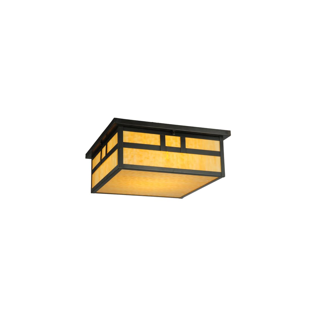 Hyde Park Double Bar Mission 4 Light 31" Wide Flush Mount Square Ceiling Fixture