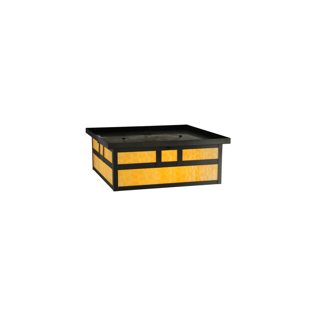Hyde Park Double Bar Mission 4 Light 31" Wide Flush Mount Square Ceiling Fixture