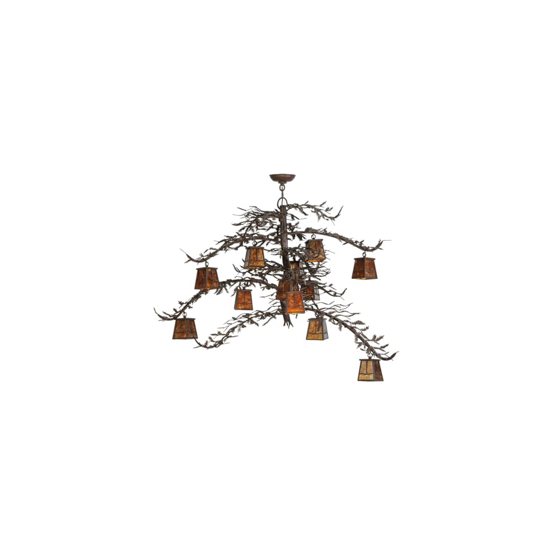 Pine Branch Valley View 12 Light 48" Wide Chandelier - Cafe-Noir Finish