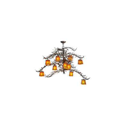 Pine Branch Valley View 12 Light 48" Wide Chandelier - Cafe-Noir Finish