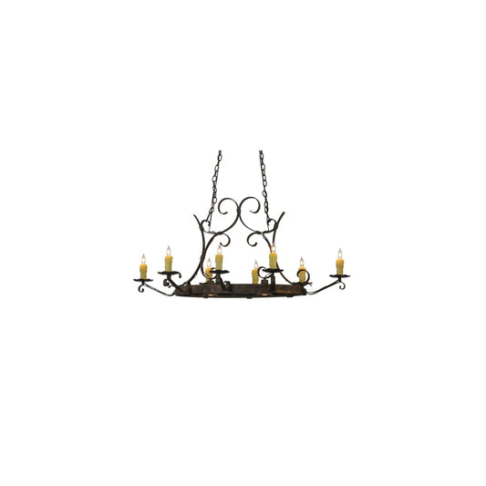 8 Light 52 Inch Long Chandelier