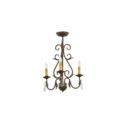 French Elegance 3 Light 18" Wide Crystal Candle Style Chandelier