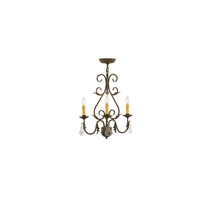 French Elegance 3 Light 18" Wide Crystal Candle Style Chandelier