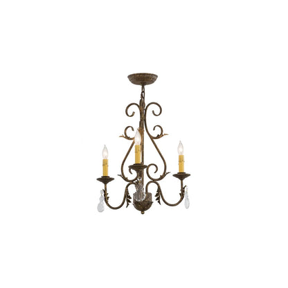 French Elegance 3 Light 18" Wide Crystal Candle Style Chandelier
