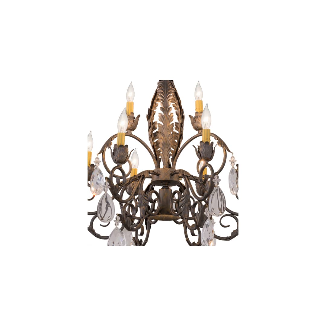 New Country French 9 Light 26" Wide Crystal Candle Style Chandelier