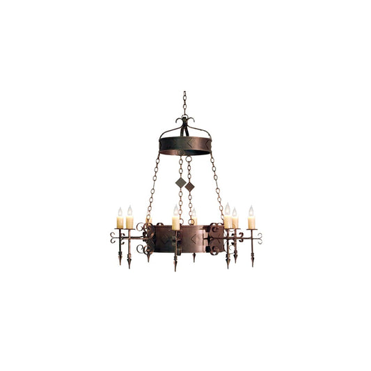 Diamante 8 Light 48" Wide Wrought Iron Candle Style Chandelier