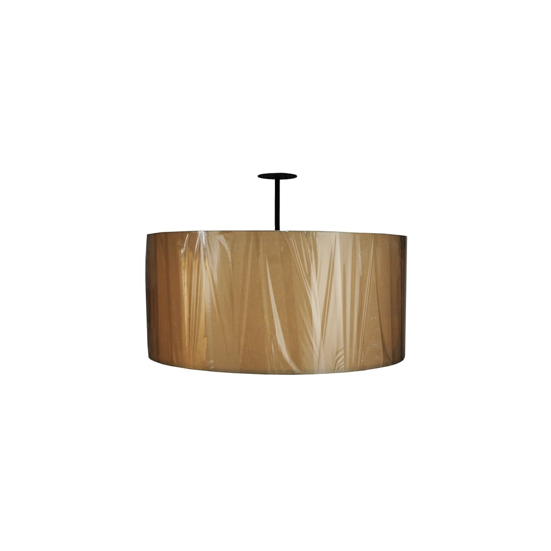 Cilindro 8 Light 48" Wide Semi-Flush Drum Ceiling Fixture - Textured Black Finish