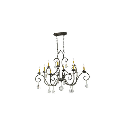 Celine 10 Light 28" Wide Crystal Candle Style Chandelier