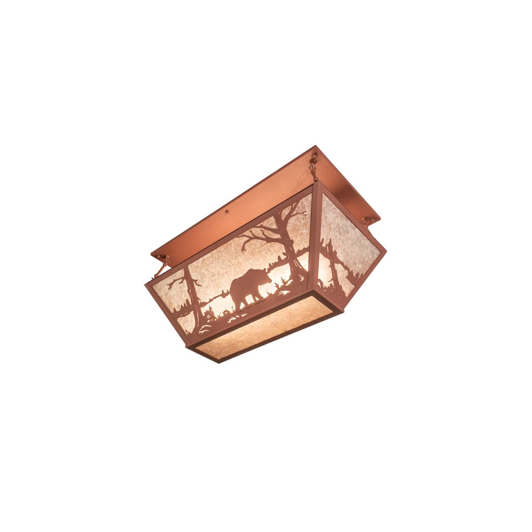 Bear at Lake 6 Light 33" Wide Semi-Flush Linear Ceiling Fixture