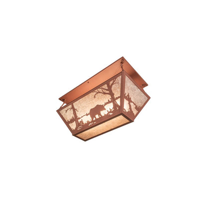 Bear at Lake 6 Light 33" Wide Semi-Flush Linear Ceiling Fixture