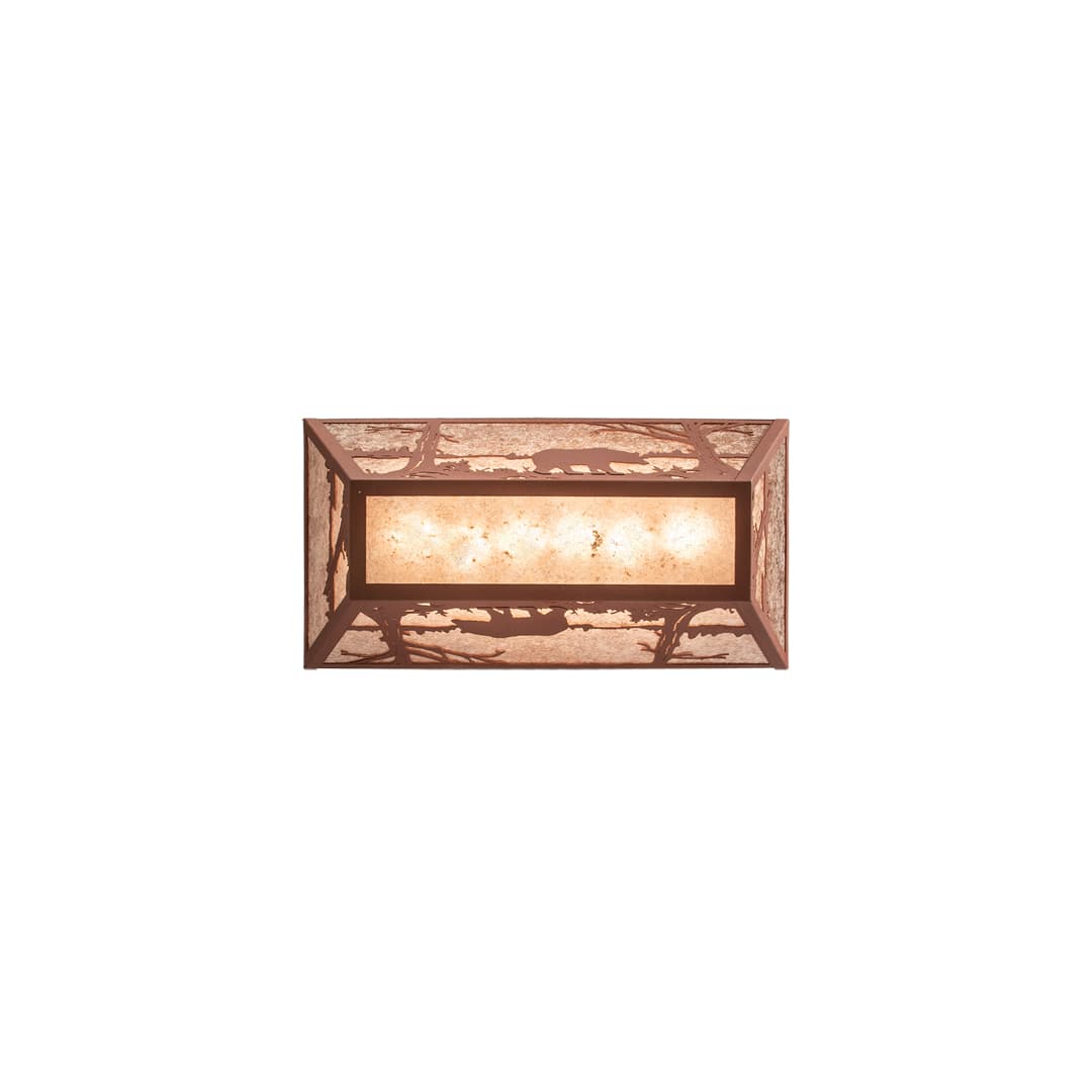 Bear at Lake 6 Light 33" Wide Semi-Flush Linear Ceiling Fixture