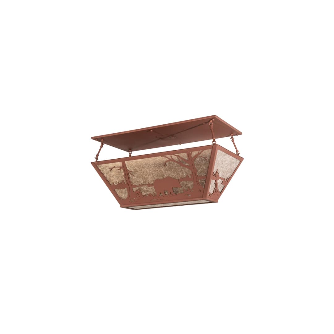 Bear at Lake 6 Light 33" Wide Semi-Flush Linear Ceiling Fixture
