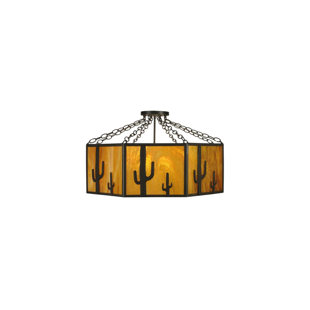 Southwest 8 Light 28" Wide Semi-Flush Drum Ceiling Fixture