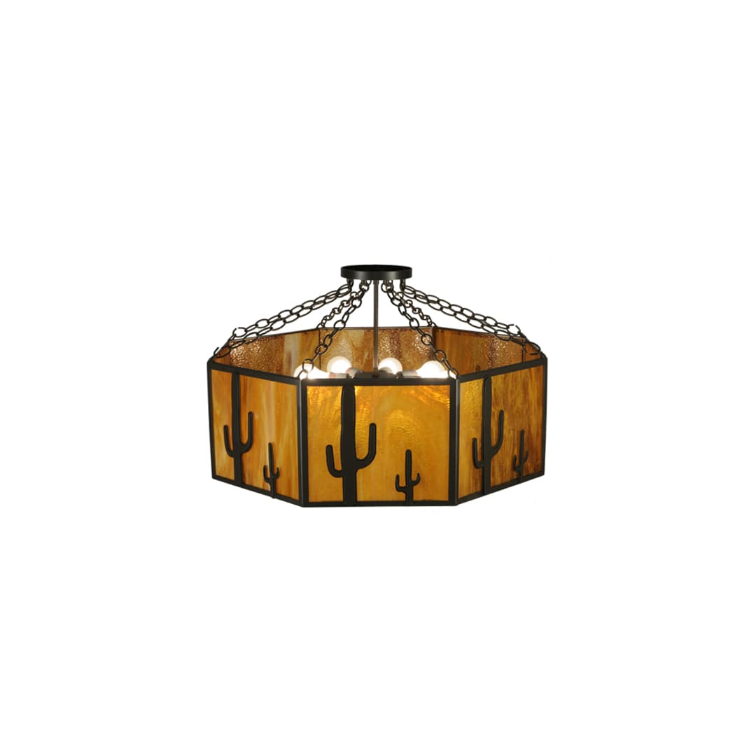 Southwest 8 Light 28" Wide Semi-Flush Drum Ceiling Fixture