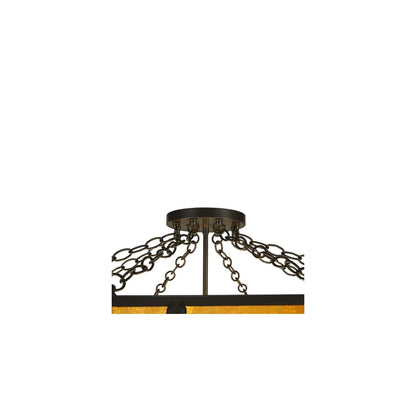 Southwest 8 Light 28" Wide Semi-Flush Drum Ceiling Fixture