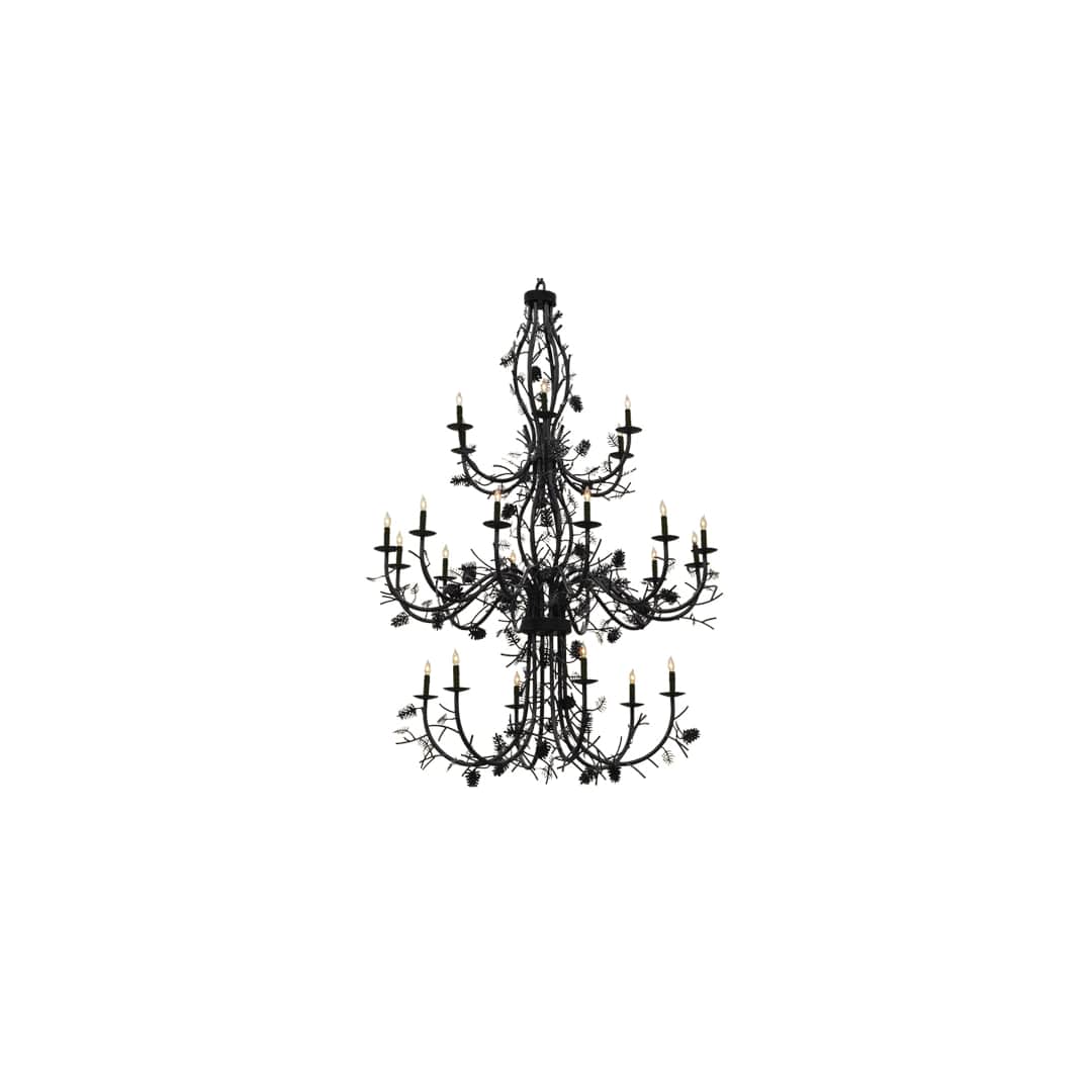Pinecone 24 Light 60" Wide Taper Candle Style Chandelier