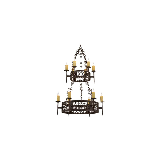 Toscano 12 Light 36" Wide Taper Candle Style Chandelier