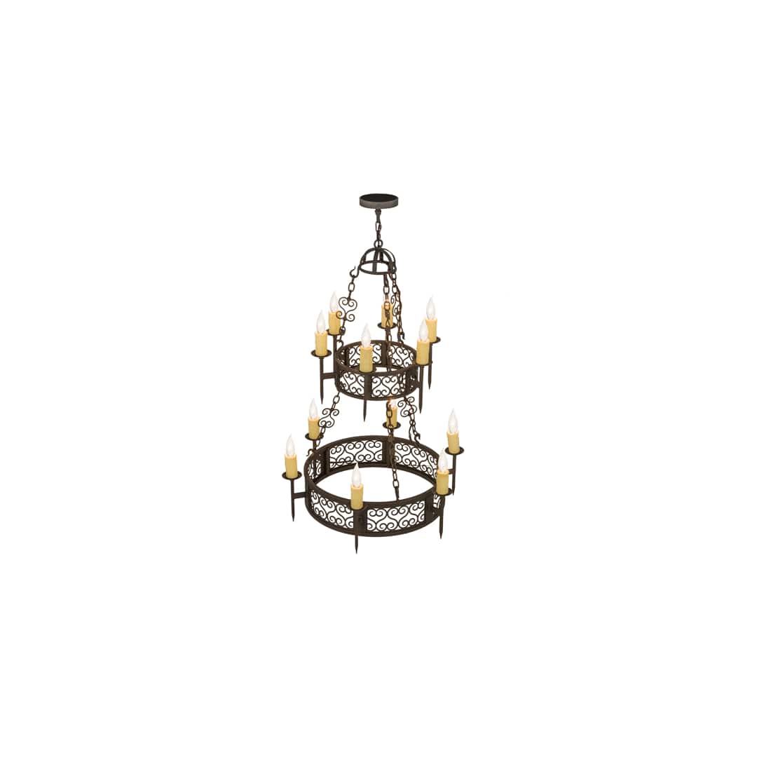 Toscano 12 Light 36" Wide Taper Candle Style Chandelier