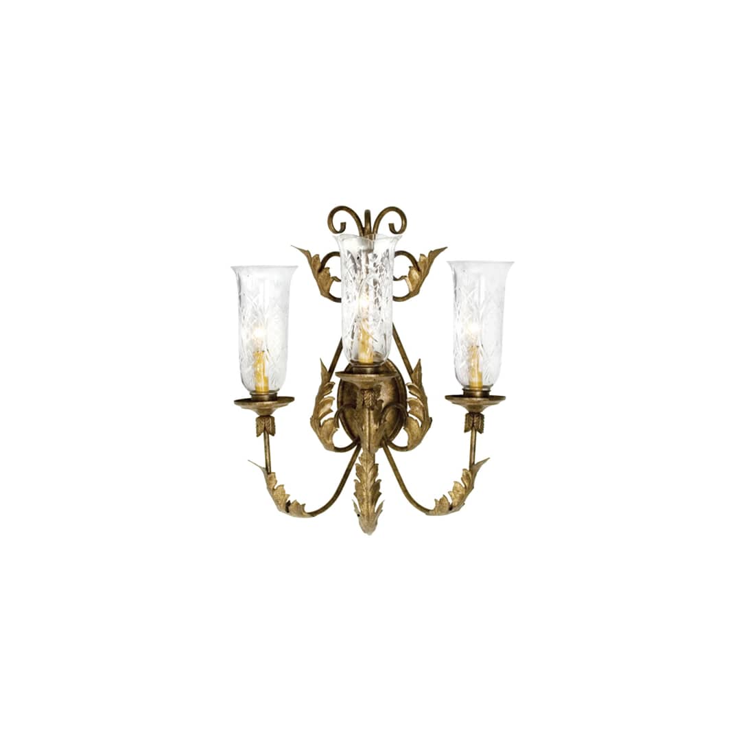 French 3 Light 22" Tall Wall Sconce