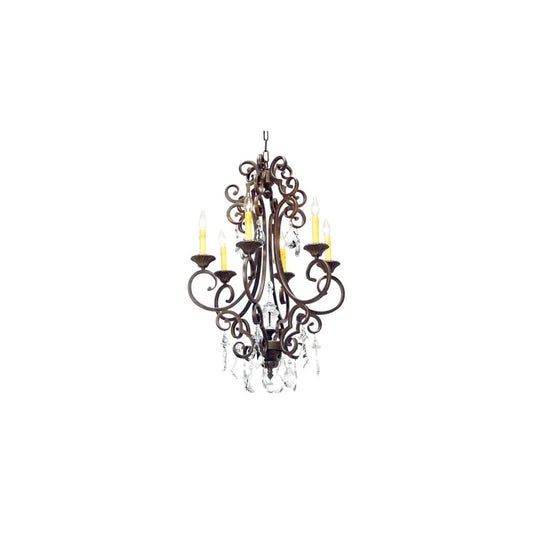 Aumberto 6 Light 24" Wide Crystal Candle Style Chandelier