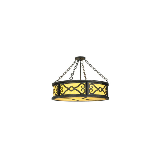 Donya 4 Light 26" Wide Semi-Flush Drum Ceiling Fixture - Cajun Spice Finish