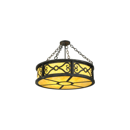 Donya 4 Light 26" Wide Semi-Flush Drum Ceiling Fixture - Cajun Spice Finish