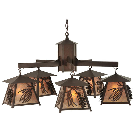 40" W Stillwater Scotch Pine 5 Light Chandelier
