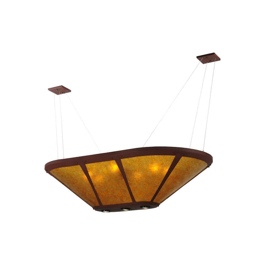 50" L Van Erp Amber Mica Oblong Inverted Chandelier