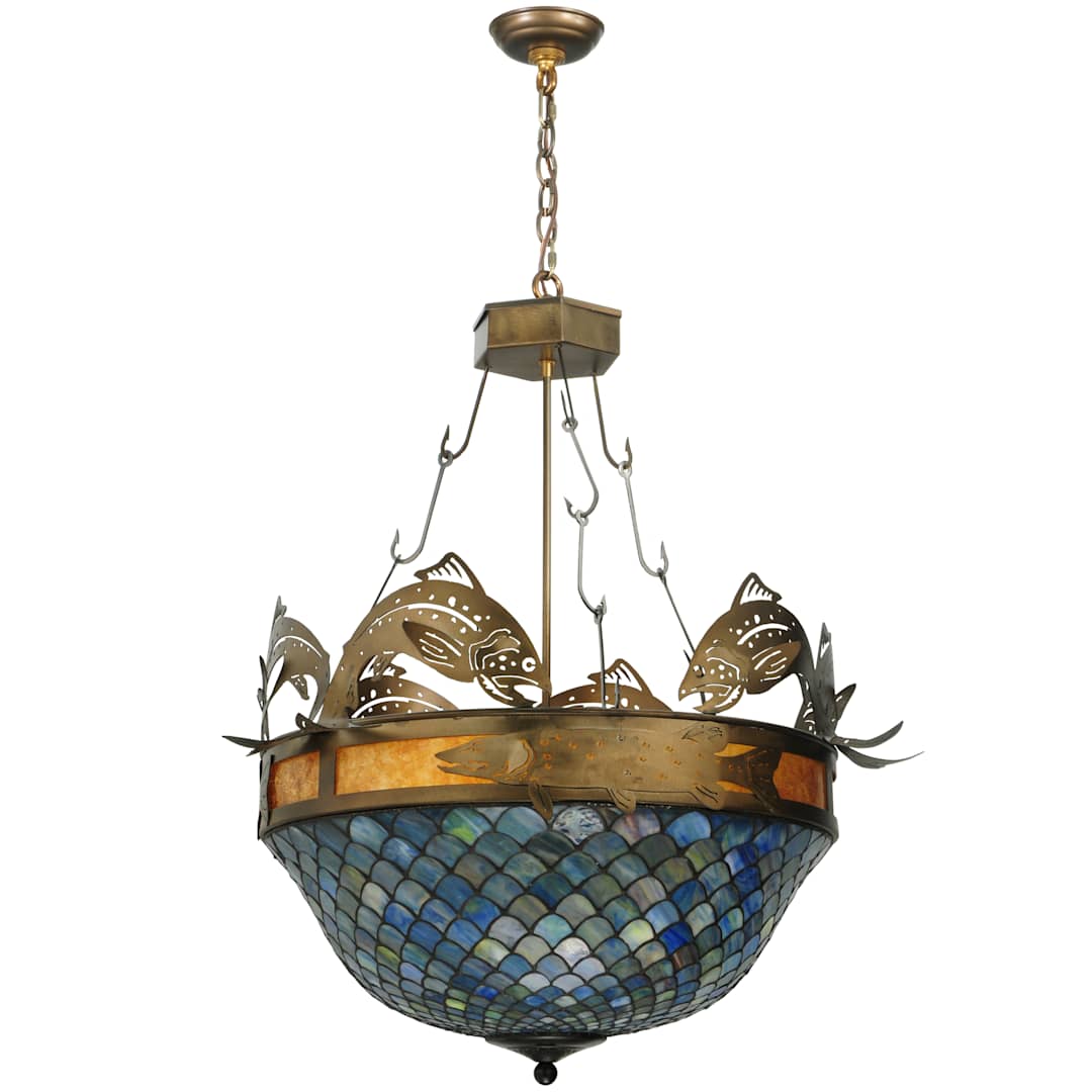 30" W Catch Of The Day Fishscale Inverted Pendant