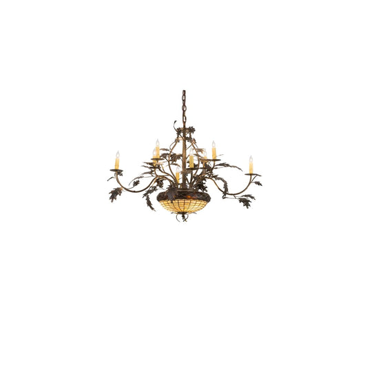 Greenbriar Oak 11 Light 42" Wide Taper Candle Style Chandelier