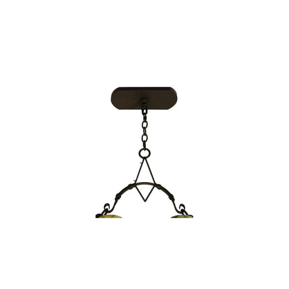 Tudor 15 Light 60" Wide Pillar Candle Style Chandelier with Green Jadestone Shades- Wrought Iron Finish