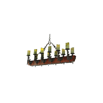 Tudor 15 Light 60" Wide Wrought Iron Candle Style Chandelier
