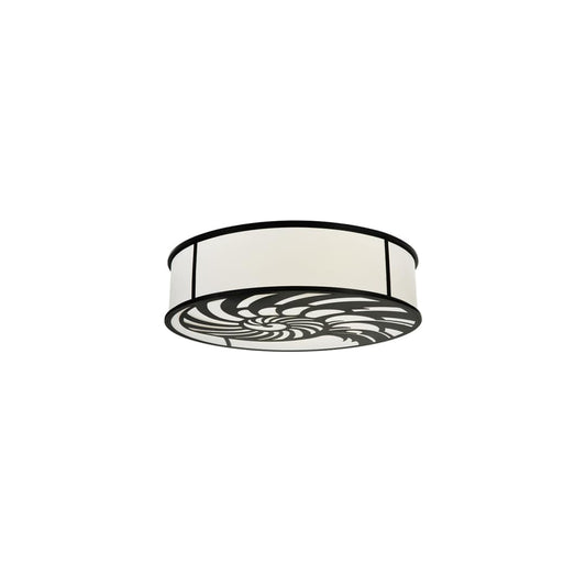 Nautilus 10 Light 60" Wide Flush Mount Drum Ceiling Fixture - Antique Iron Gate Finish