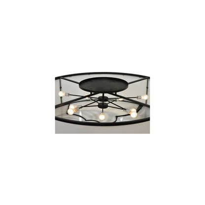 Nautilus 10 Light 60" Wide Flush Mount Drum Ceiling Fixture - Antique Iron Gate Finish