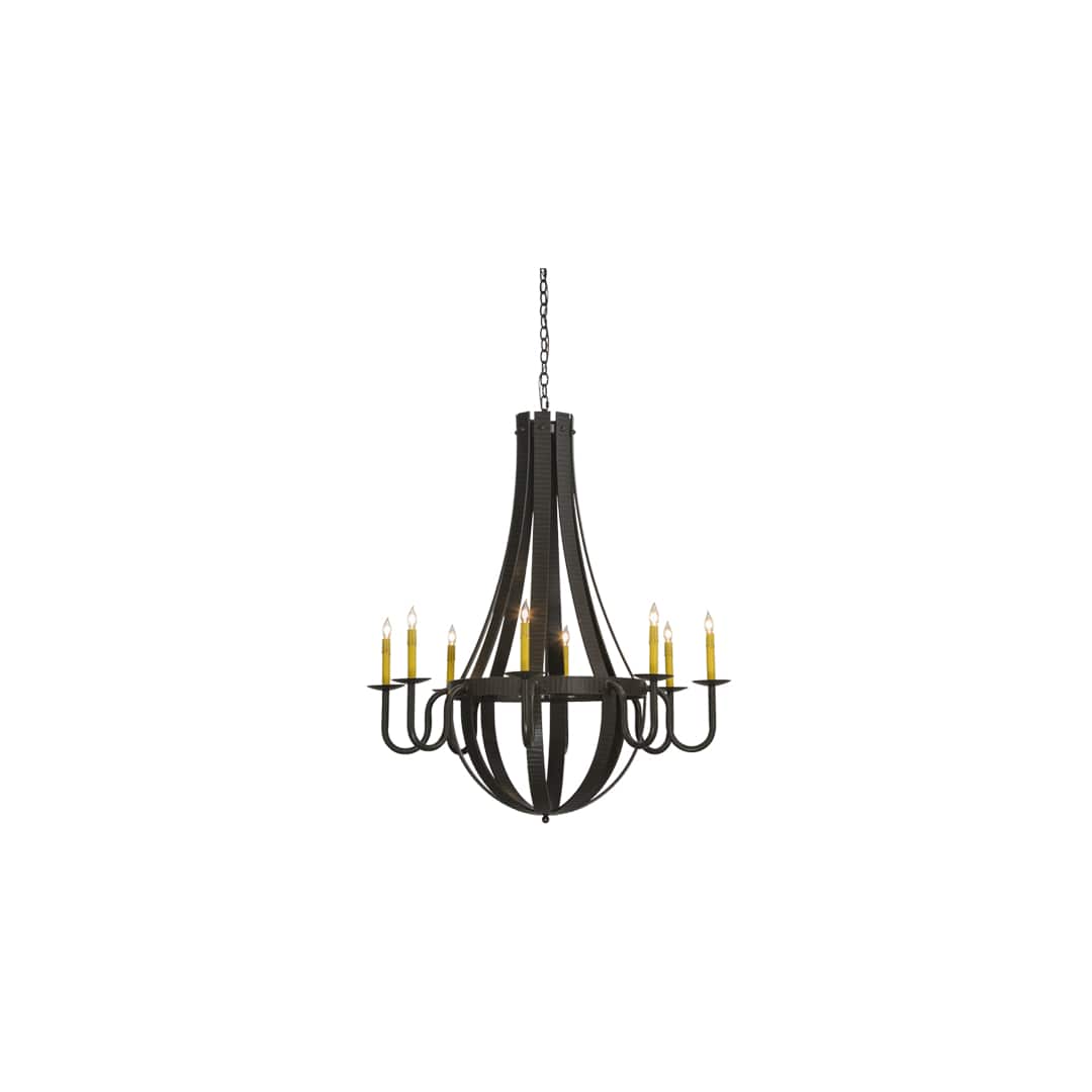 Barrel Stave Metallo 8 Light 42" Wide Taper Candle Style Chandelier