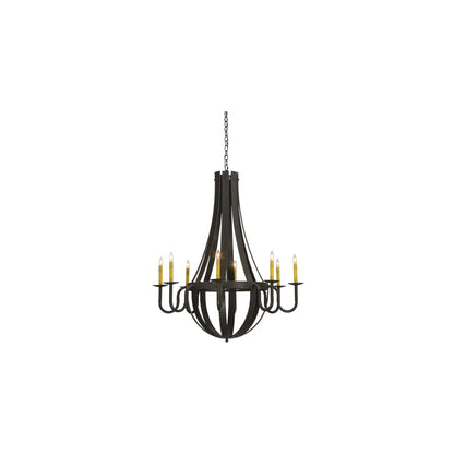 Barrel Stave Metallo 8 Light 42" Wide Taper Candle Style Chandelier