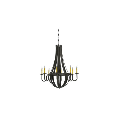 Barrel Stave Metallo 8 Light 42" Wide Taper Candle Style Chandelier