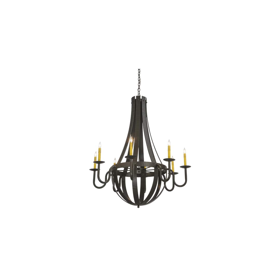 Barrel Stave Metallo 8 Light 42" Wide Taper Candle Style Chandelier