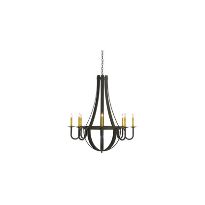 Barrel Stave Metallo 8 Light 42" Wide Taper Candle Style Chandelier