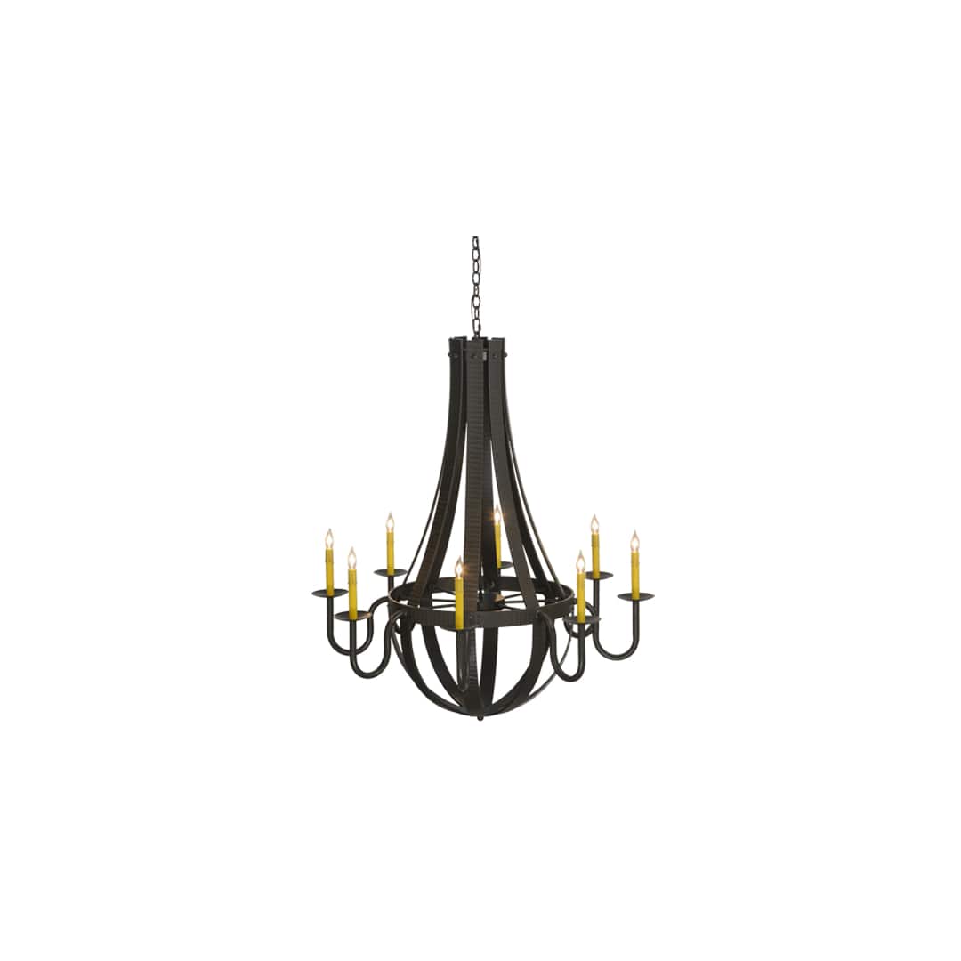 Barrel Stave Metallo 8 Light 42" Wide Taper Candle Style Chandelier