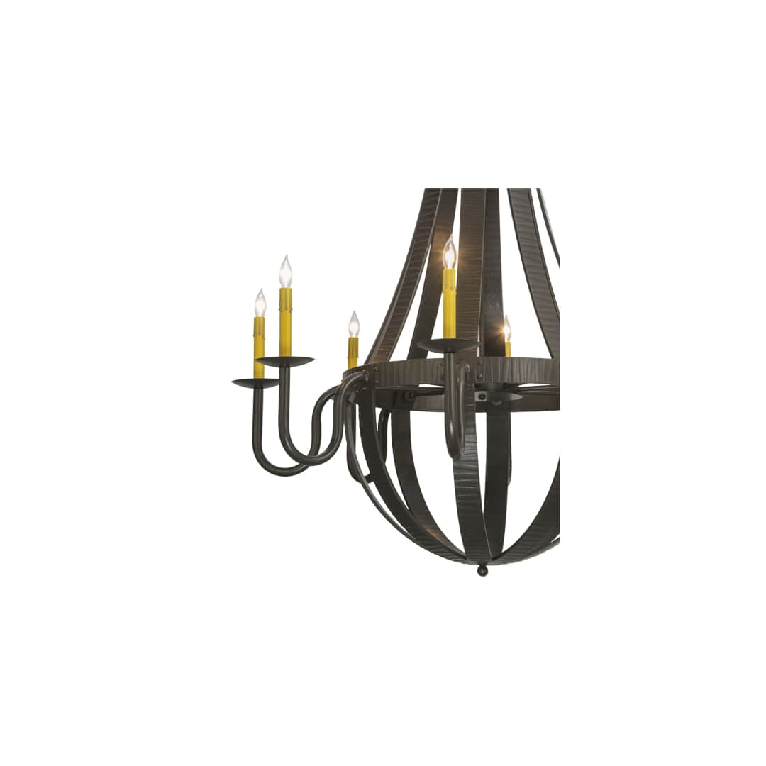 Barrel Stave Metallo 8 Light 42" Wide Taper Candle Style Chandelier
