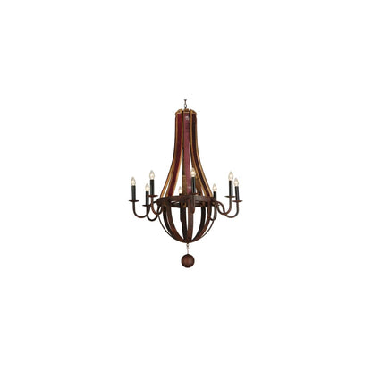 Barrel Stave Metallo 8 Light 44" Wide Taper Candle Style Chandelier