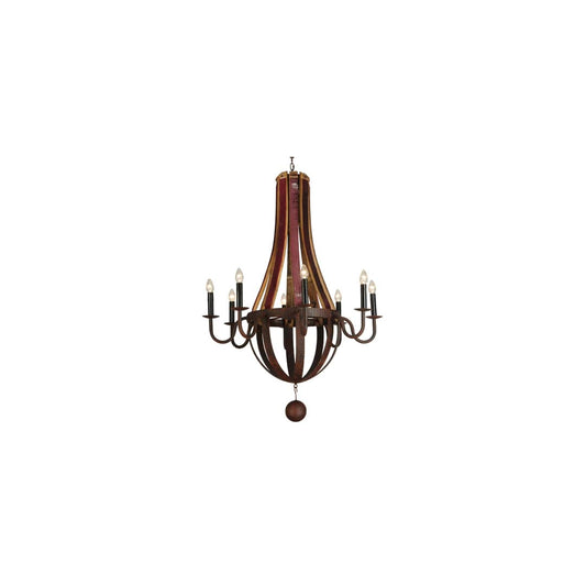 Barrel Stave Metallo 8 Light 44" Wide Taper Candle Style Chandelier
