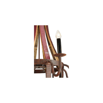 Barrel Stave Metallo 8 Light 44" Wide Taper Candle Style Chandelier