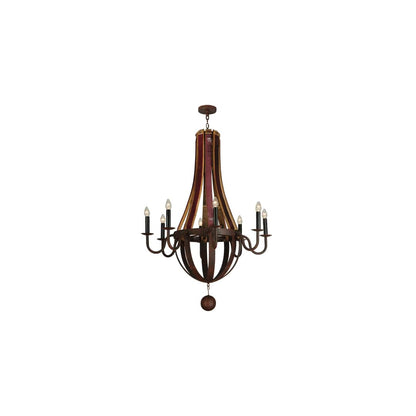 Barrel Stave Metallo 8 Light 44" Wide Taper Candle Style Chandelier