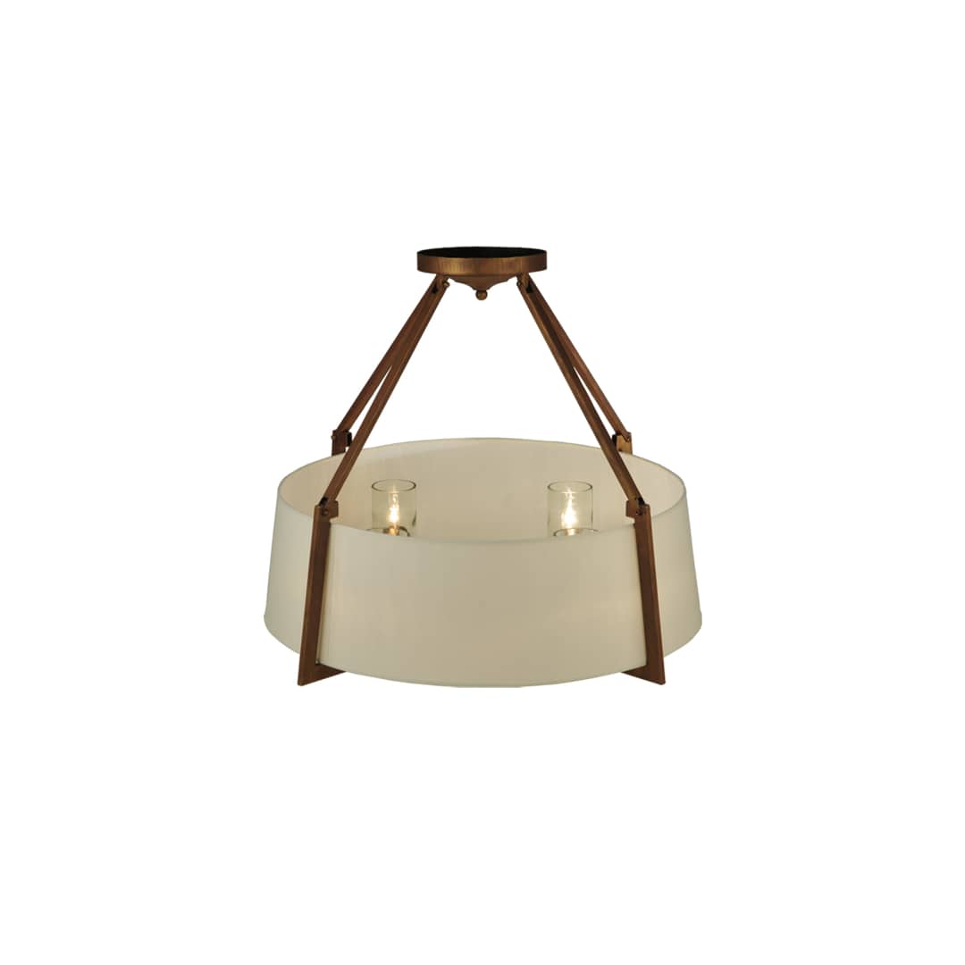 Cilindro Lucy 4 Light 31" Wide Semi-Flush Ceiling Fixture - Cortez Gold Finish
