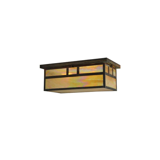 Hyde Park Double Bar Mission 2 Light 22" Wide Flush Mount Ceiling Fixture - Vintage Copper Finish
