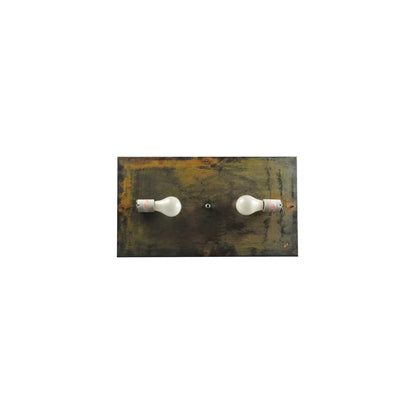 Hyde Park Double Bar Mission 2 Light 22" Wide Flush Mount Ceiling Fixture - Vintage Copper Finish